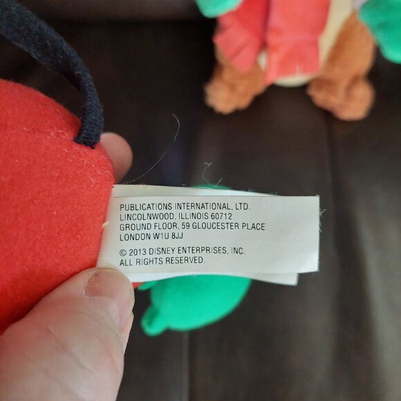 2 Disney Plush 2013 Mickey Mouse Elf Christmas & Holiday Chip Chipmunk 8" Parks - Picture 4 of 5